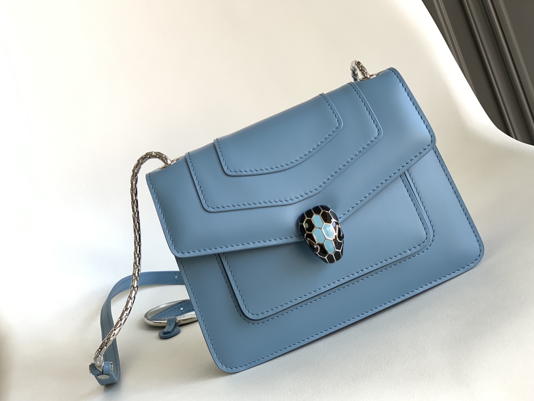 Bvlgari Serpenti Forever Small Crossbody Bag Blue